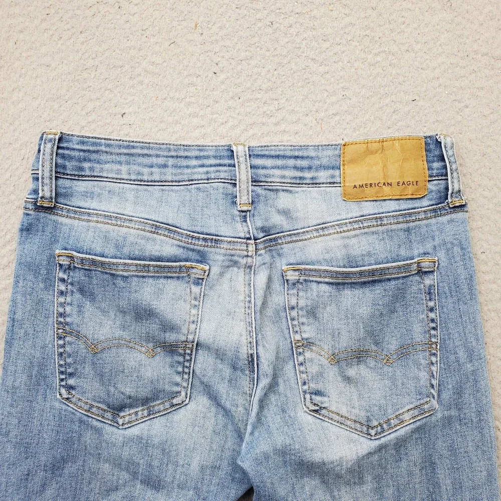 American Eagle Straight Jeans Mens 29x30 Blue Denim Next Level Flex Distressed